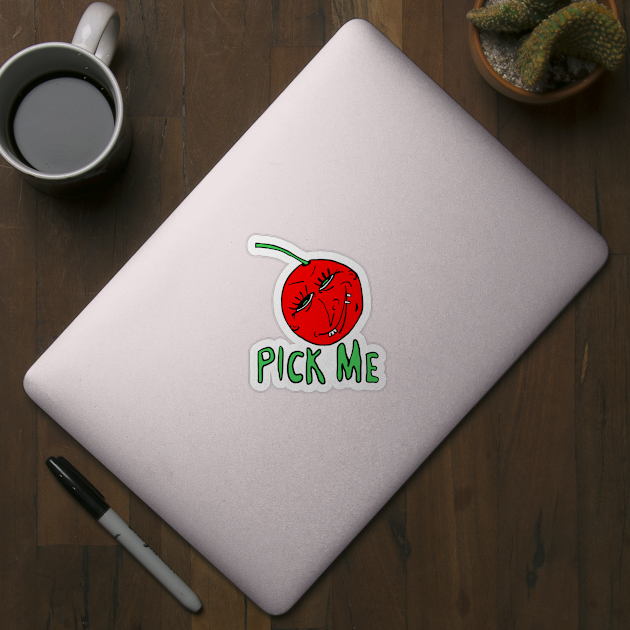 “Pick Me” Cartoon Anthropomorphic Cherry by Kenneth Joyner by KennethJoyner